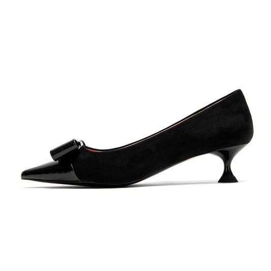 Women’s Winter High Heels - Velvet Black Shoes, Business & Dinner Heels