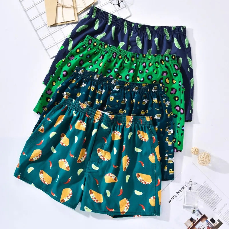 Men’s 100% Cotton Boxer Brief - Soft, Comfortable, Stretch Home Shorts with Aloe Fabric