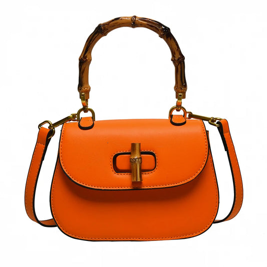 Bamboo Chic Saddle Crossbody - Designer Shoulder Satchel for Women