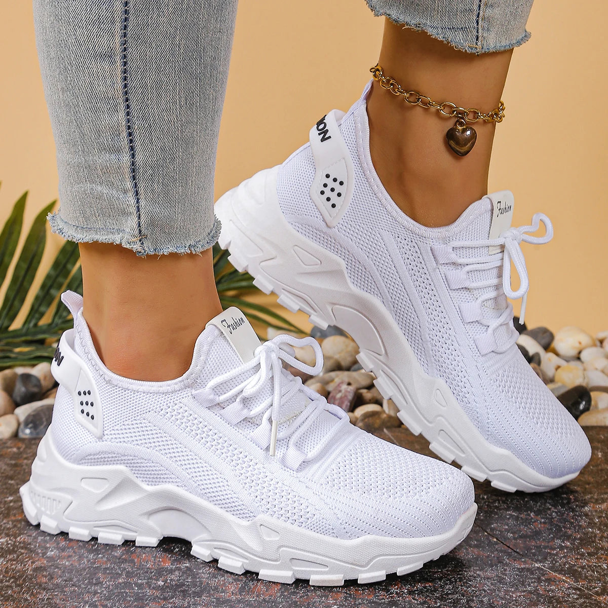 Breathable Single-Mesh Dad Shoes - Casual Versatile Sports Sneakers for Women