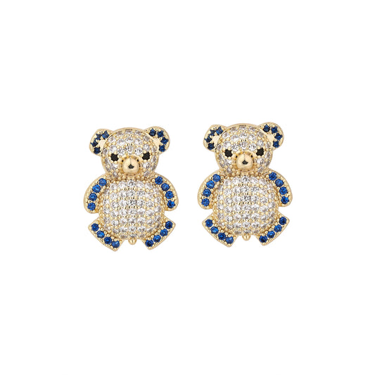 Light Luxury Colorful Bear Earrings - Fashionable, Elegant & Playful Jewelry for Women