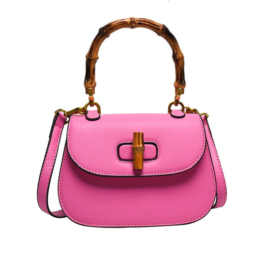 Bamboo Chic Saddle Crossbody - Designer Shoulder Satchel for Women