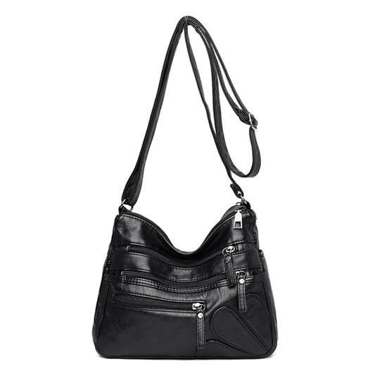 Velira Multi-Pocket Soft Leather Crossbody - Classic Designer Shoulder Bag for Women