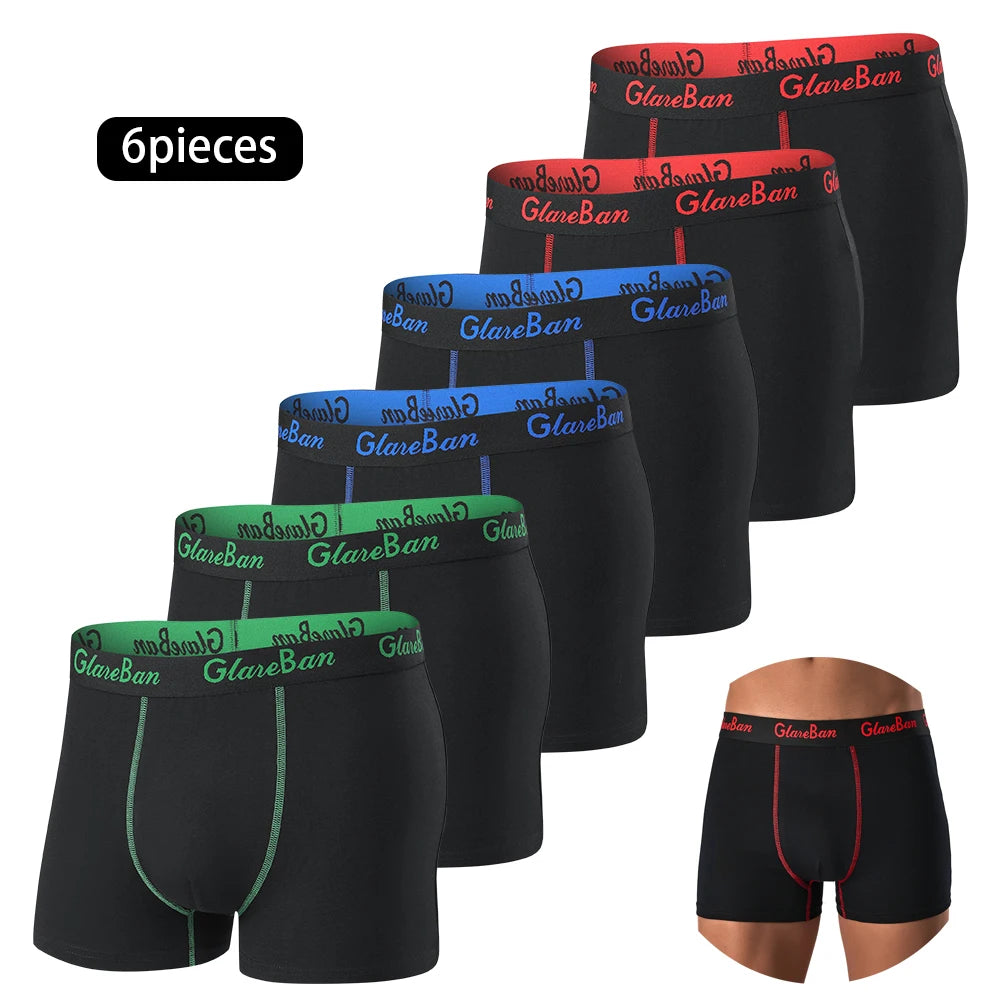 Men’s Cotton Boxer Briefs - 6-Pack, Soft, Breathable, Luxury Underwear for Men