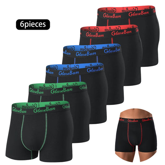 Men’s Cotton Boxer Briefs - 6-Pack, Soft, Breathable, Luxury Underwear for Men
