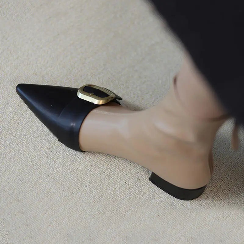 Women’s Black Ankle Boots - Elegant Low Heel Pointed Toe Booties, Designer Luxury Autumn Footwear for Work & Casual Wear