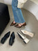 Women’s Pointed Toe Loafers - Casual Slip-On Mules with Belt Buckle, Low Flat Heels