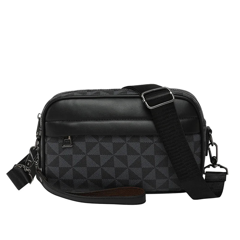 Premium PU Leather Men’s Shoulder Bag | Luxury Business Crossbody Travel Satchel & Phone Clutch