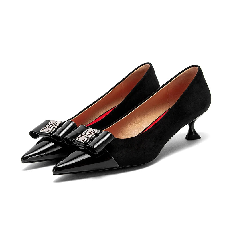 Women’s Winter High Heels - Velvet Black Shoes, Business & Dinner Heels