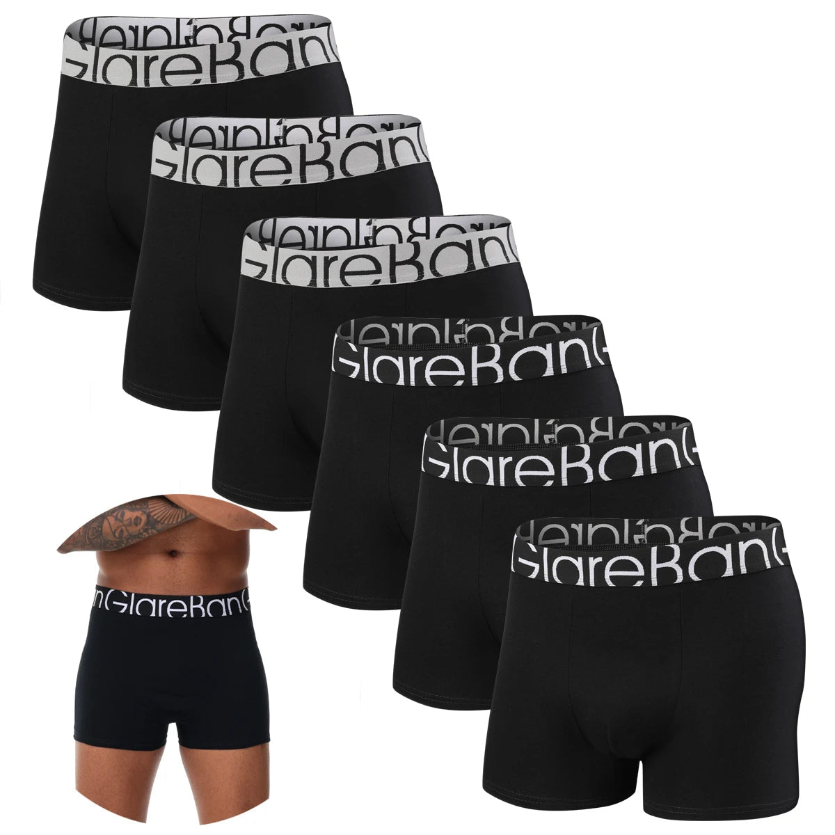 Men’s Cotton Boxer Briefs - 6-Pack, Soft, Breathable, Luxury Underwear for Men