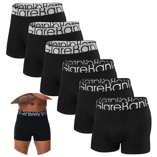 Men’s Cotton Boxer Briefs - 6-Pack, Soft, Breathable, Luxury Underwear for Men