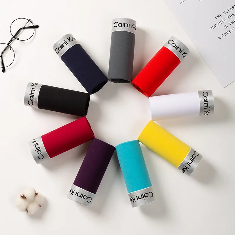 Men’s Boxer Shorts - 5 Pairs, Classic Black Solid Color, Soft & Breathable Fashion Underwear