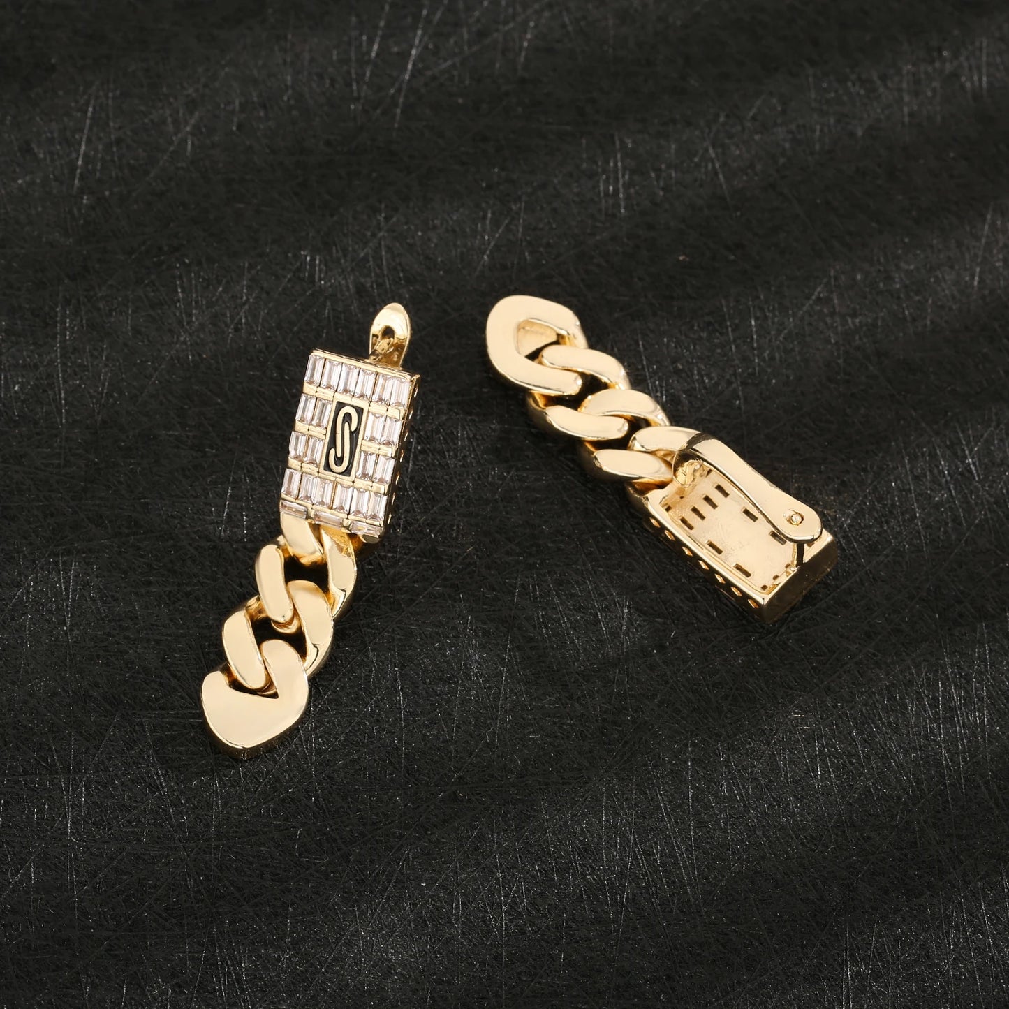 14K Gold Plated Brass Cuban Chain Hoop Earrings - Elegant Luxury Jewelry for Women, Perfect Gift for Anniversaries