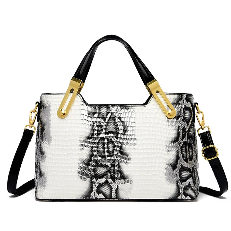 Serpentina Luxe - Elegant Python Print Handbag for Parties & Formal Occasions