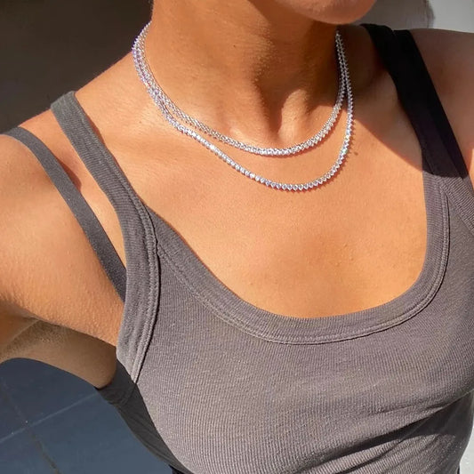 MUXIFC 18K Gold Plated 925 Sterling Silver Moissanite Tennis Necklace - 3-Claw Setting Lab Diamond Chain for Men & Women, GRA Certified Hip Hop Jewelry