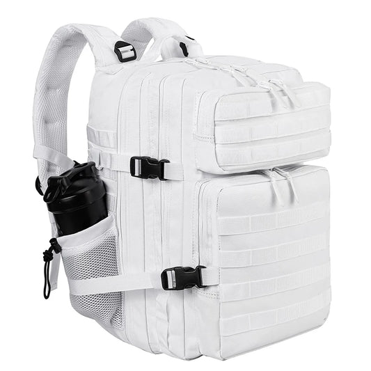 LHI 45L Tactical Backpack for Men & Women - Large Outdoor Sports Hiking Gym Bag with Bottle Holder