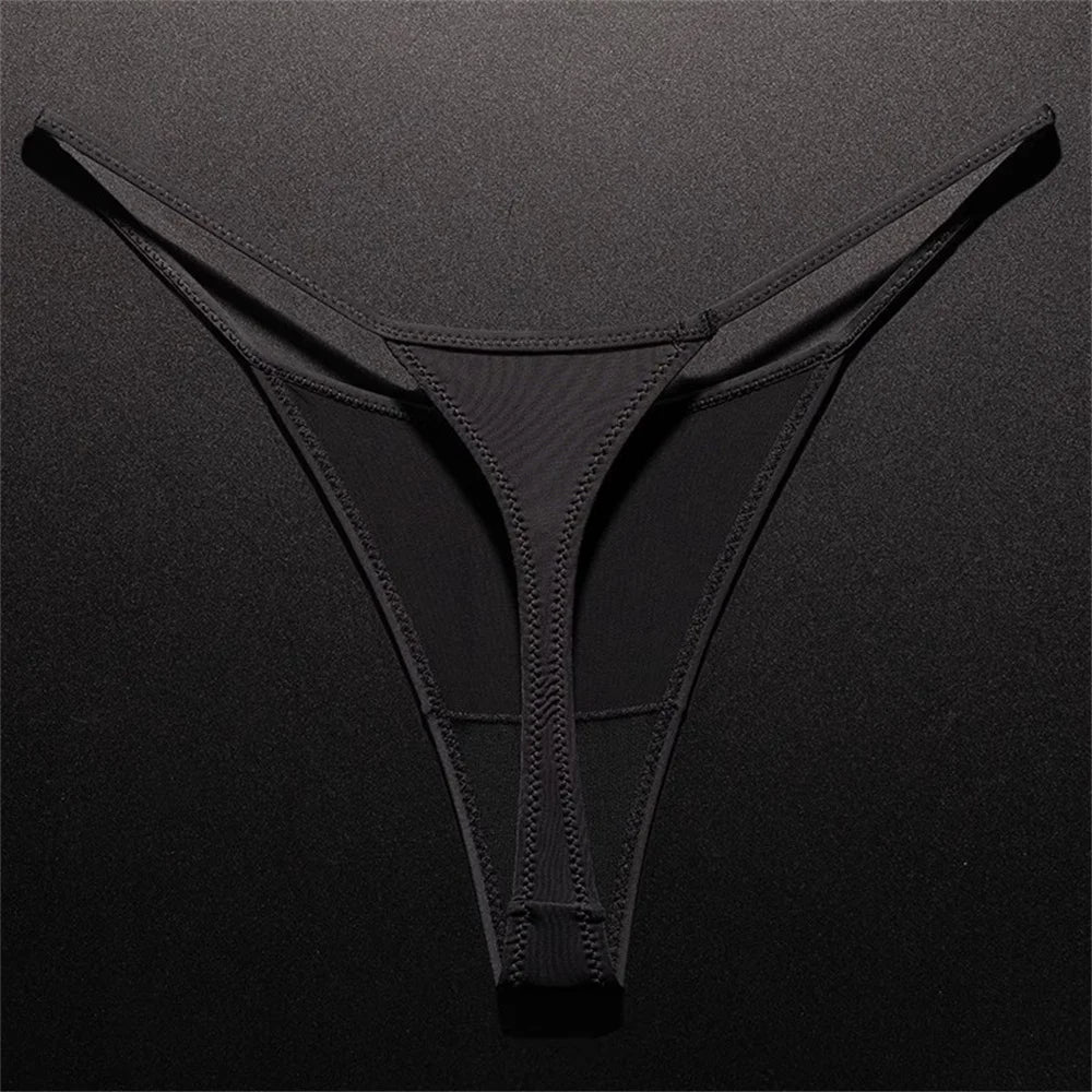 High-Slit Leopard Print Thong - Sexy Ice Silk Seamless One-Piece Underwear for Women, Fitness & Plus Size G-String