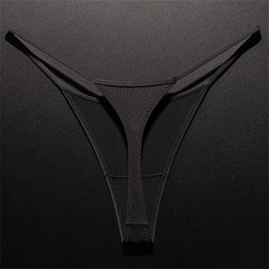 High-Slit Leopard Print Thong - Sexy Ice Silk Seamless One-Piece Underwear for Women, Fitness & Plus Size G-String