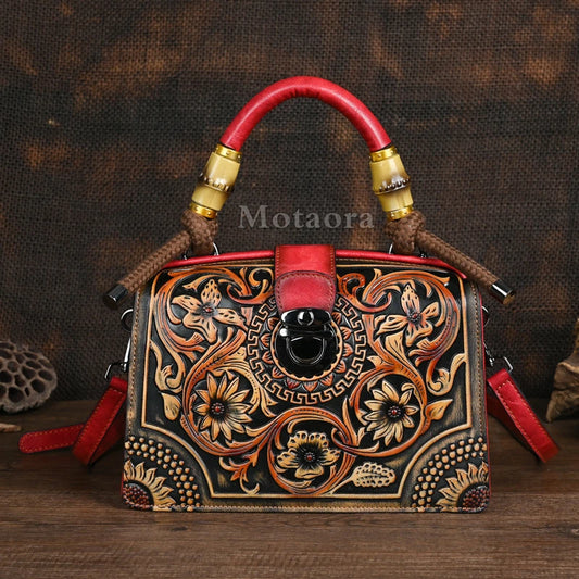 Motaora Vintage Embossed Artisan Shoulder & Crossbody Bag