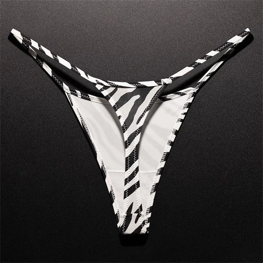 High-Slit Leopard Print Thong - Sexy Ice Silk Seamless One-Piece Underwear for Women, Fitness & Plus Size G-String