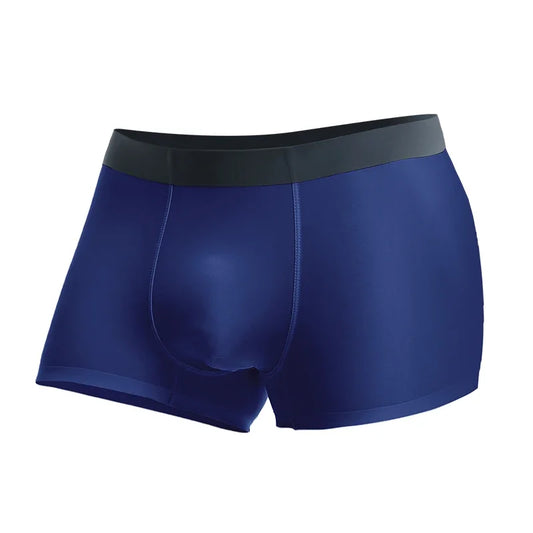 Men’s Seamless Ice Thread Boxer Briefs - 3 Pairs, Breathable Four-Corner Shorts, Thin & Trendy