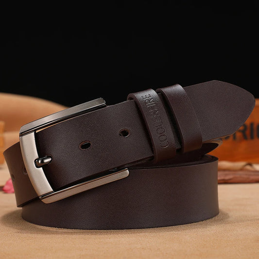 Men’s High-Quality Genuine Leather Belt - Luxury Designer Cowskin Strap for Jeans