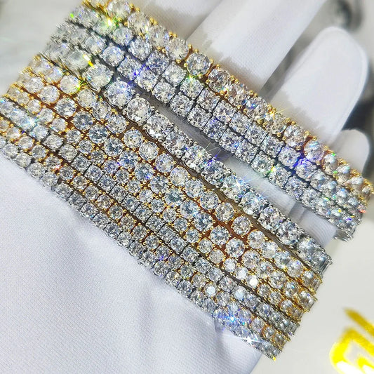 Iced Out Bling CZ Tennis Bracelet - Luxury 5A Cubic Zirconia Hand Chain for Women
