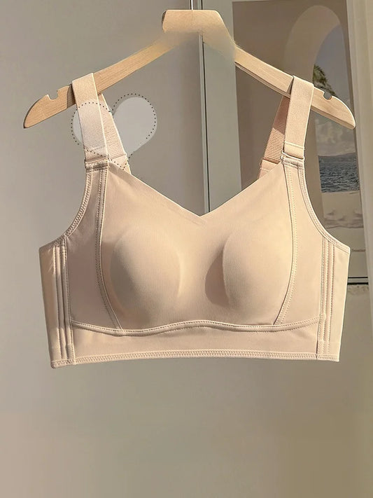 Ultra-Thin Wireless Full Cup Bra - Side Support Sports & Leisure Bra for Women, Summer Comfort, Large to Small Chest Sizes