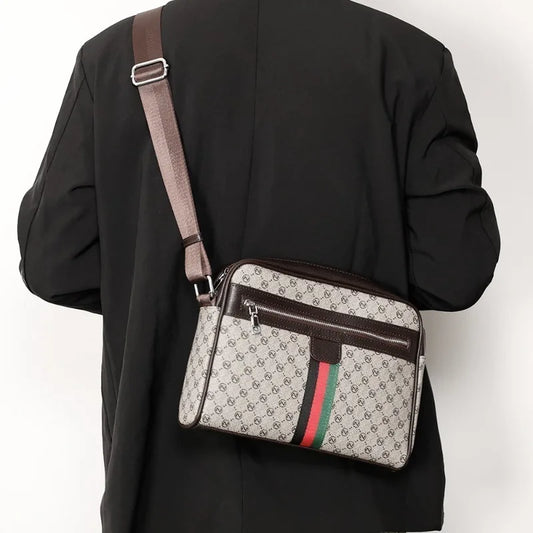 Luxury Men’s Crossbody Bag | Designer Letter Print Shoulder Messenger Sling Satchel