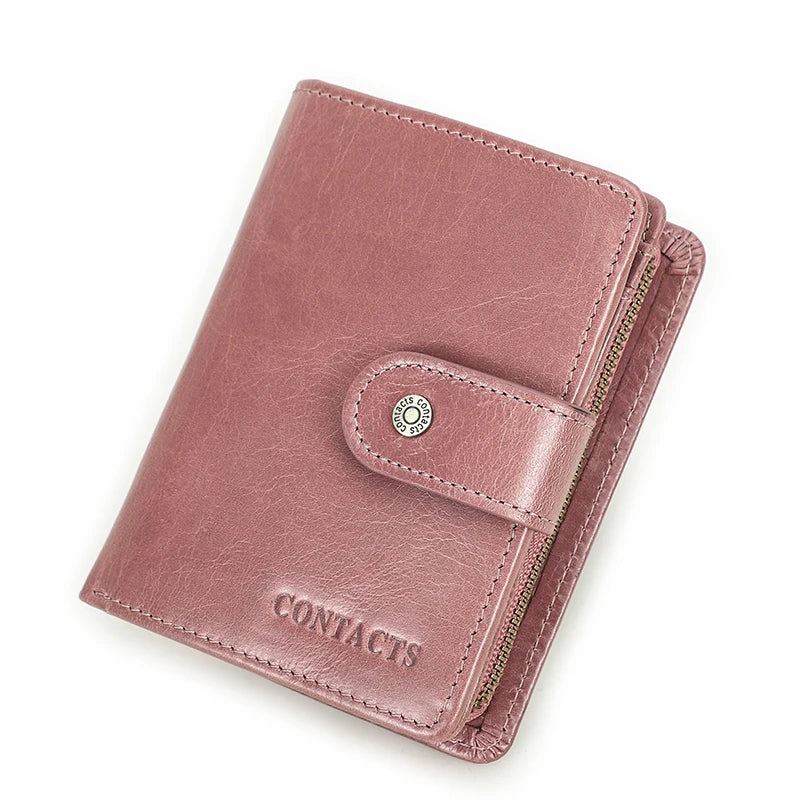 Genuine Leather RFID Vintage Men’s Wallet | Short Wallet with Coin Pocket & Zipper Card Holder