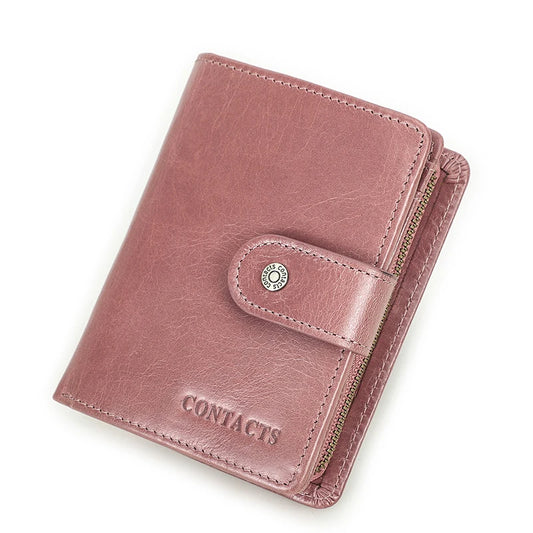 Genuine Leather RFID Vintage Men’s Wallet | Short Wallet with Coin Pocket & Zipper Card Holder