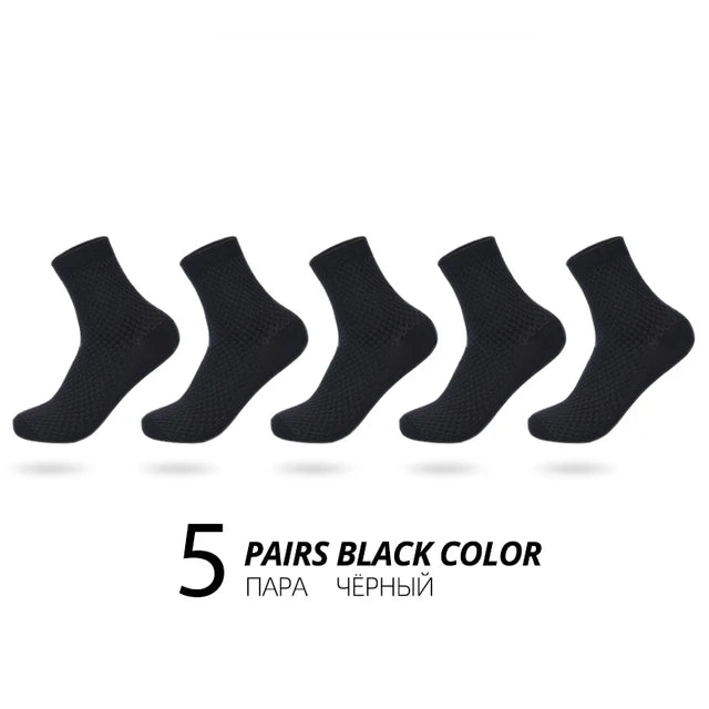 Men’s Business Casual Socks - 5/10/15 Pairs, Mid-Calf Compression Dress Socks for Spring & Autumn