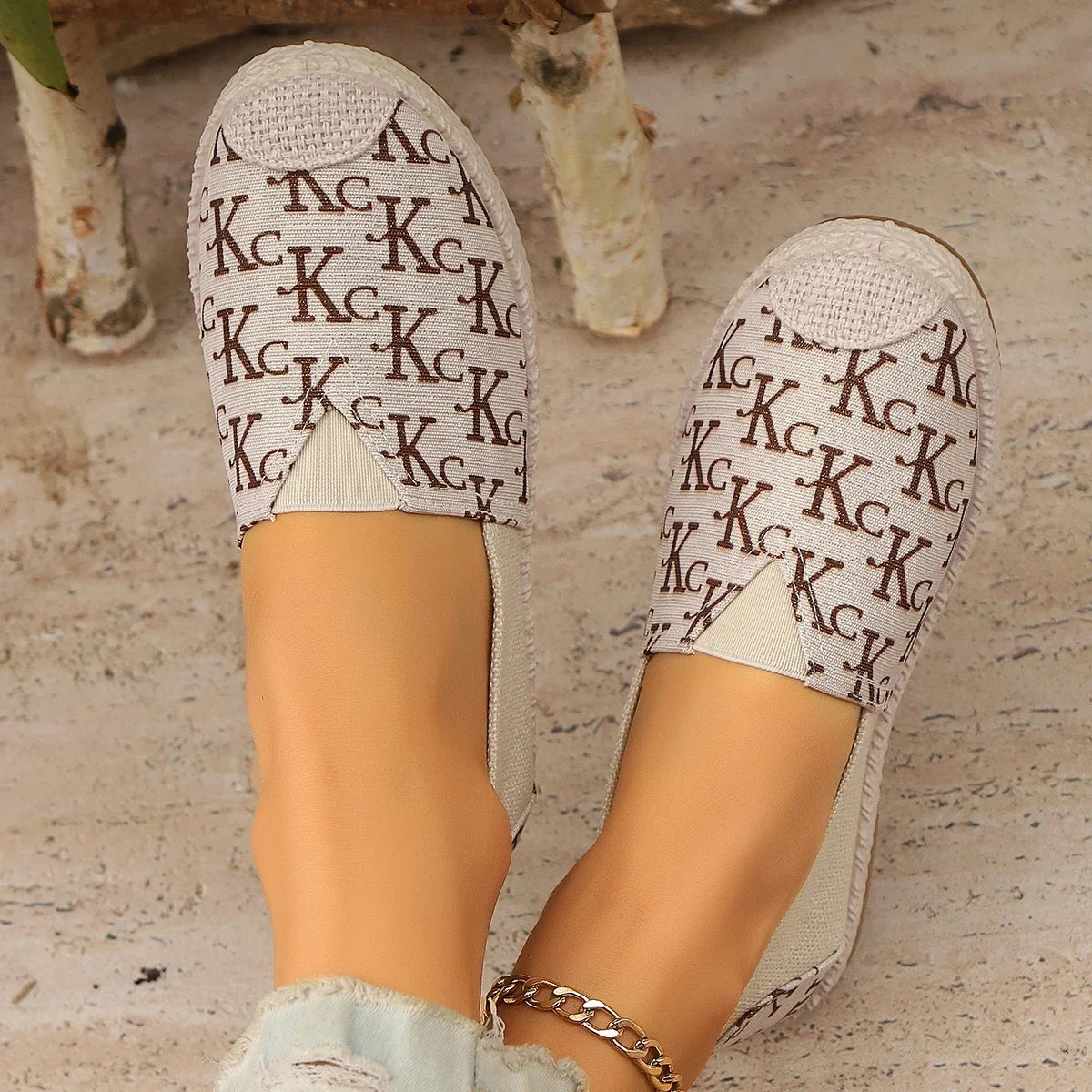 Letter Fisherman Loafers - Knitted Graffiti Sneakers, Casual Breathable Plaid Shoes for Women