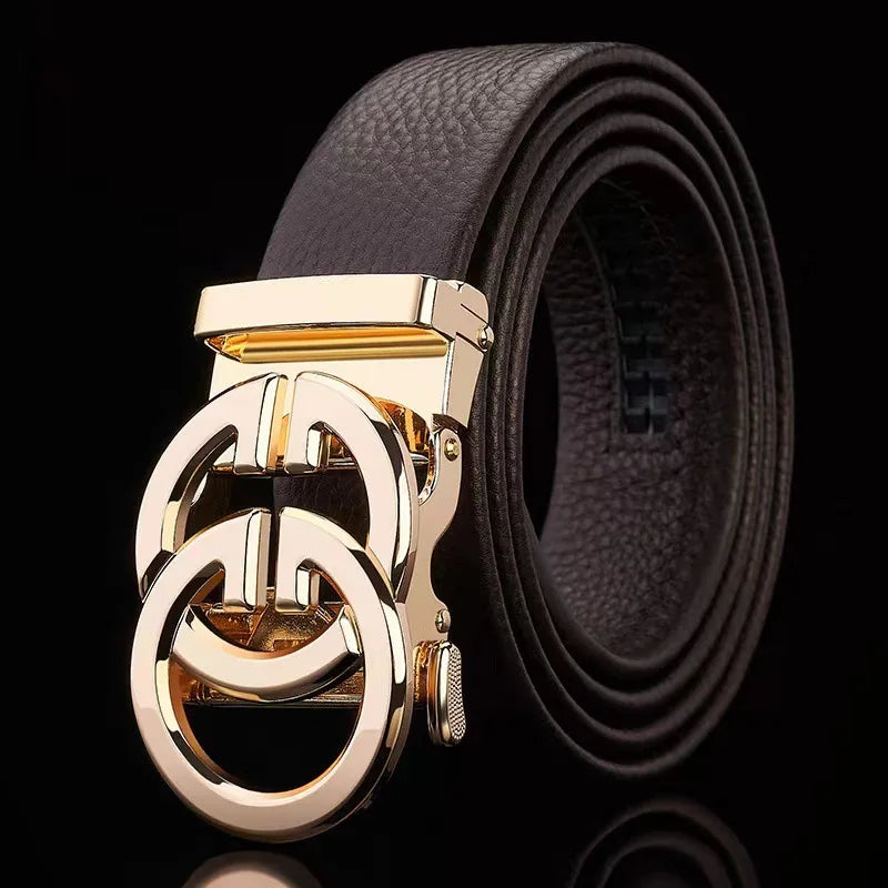 Luxury Designer GG Leather Belt - Double G Buckle, Premium Strap for Men & Women
