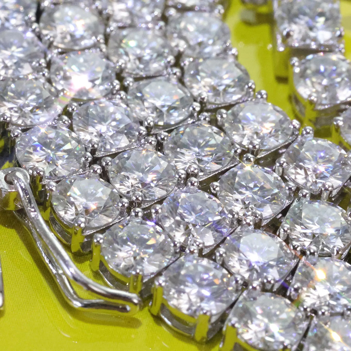 ESKEEM 925 Sterling Silver Moissanite Tennis Chain Necklace - VVS D Color Stones, Iced Out 2mm–5mm Lab Diamond Chain, Passes Diamond Tester, Fine Jewelry