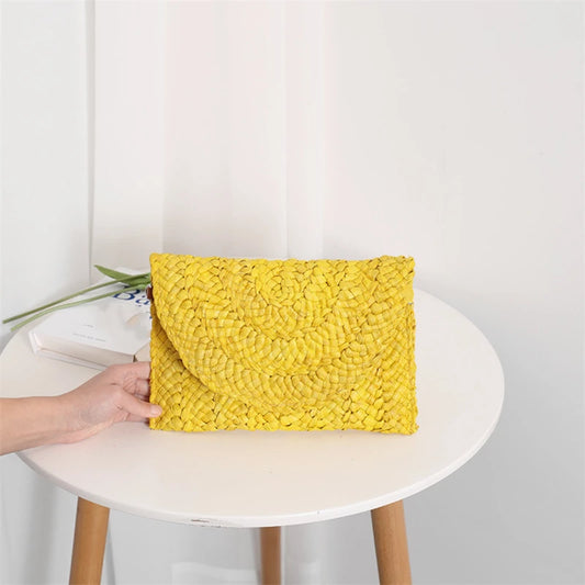 Soléa Straw Weave Clutch - Summer Casual Vacation Purse for Women