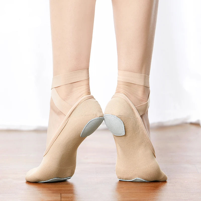 Women & Kids Elastic Ballet Flats - Soft High-Stretch Dance Slippers for Girls and Adults