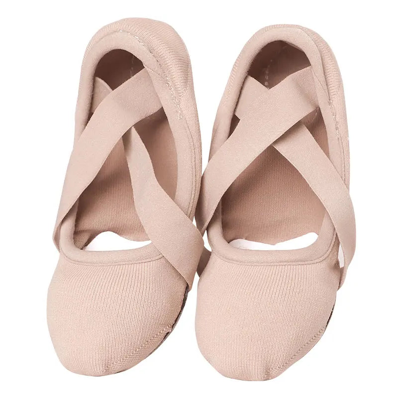 Women & Kids Elastic Ballet Flats - Soft High-Stretch Dance Slippers for Girls and Adults
