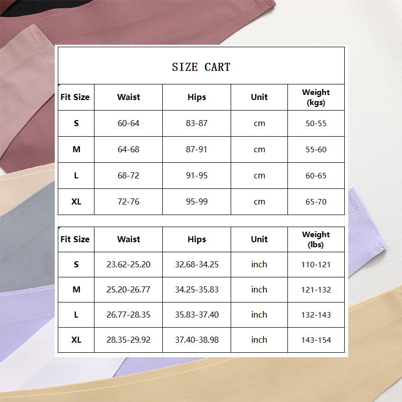 7-Piece Ice Silk Seamless G-String Set - Low-Waist Thongs for Women