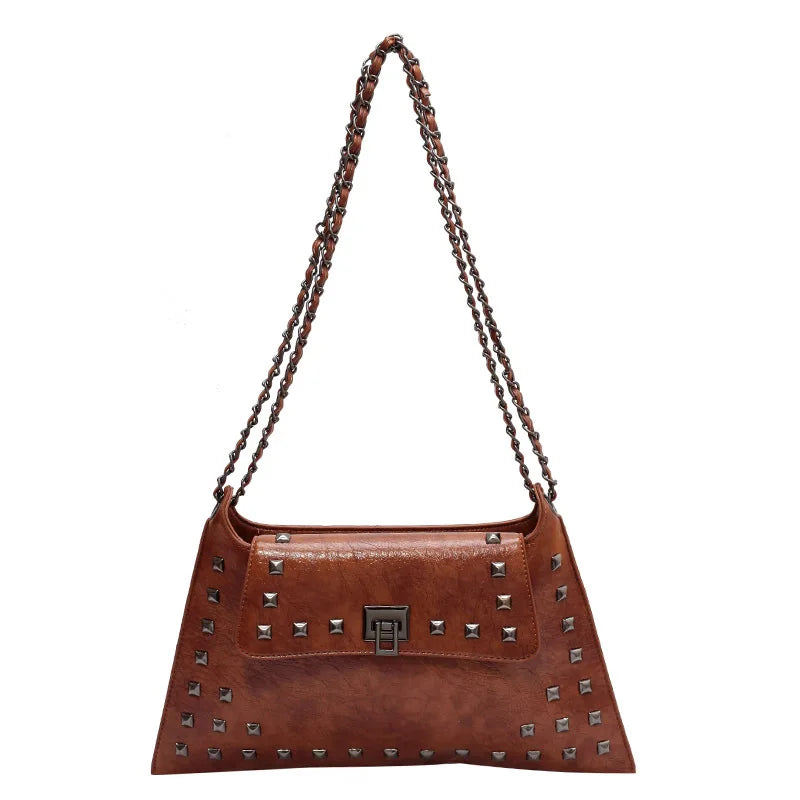 Vintage Rivet Charm - Multi-Style Chain Shoulder & Crossbody Handbag for Women