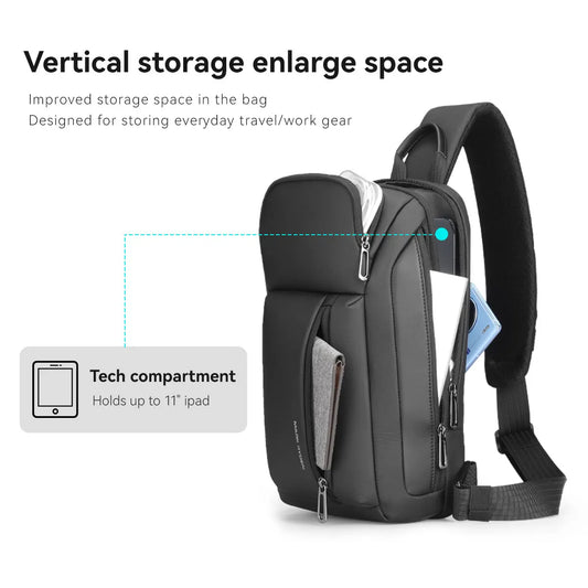 MarkRyden Colonne Men’s Chest Bag | Waterproof Fashion Crossbody Sling Bag with Large Capacity