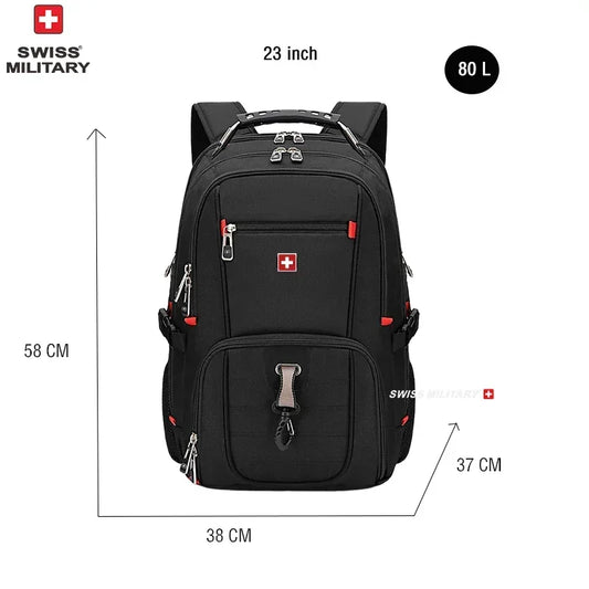 Swiss 17" Laptop Backpack - Waterproof Swiss-Style Multifunctional Travel Bag with USB Charging Port