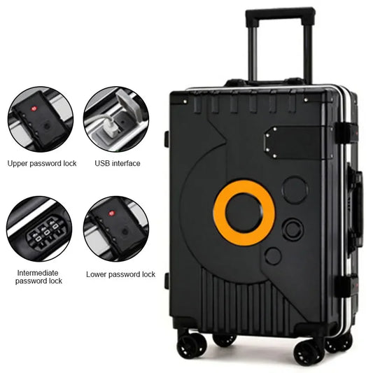 Aluminum Frame Suitcase - Silent Wheels, TSA Lock, Fashion Rolling Trolley Luggage 20/22/24/28 Inch