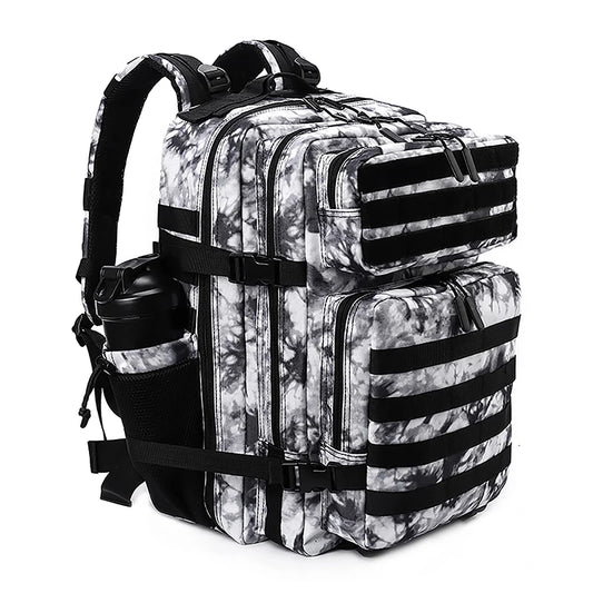 LHI 45L Tactical Backpack for Men & Women - Large Outdoor Sports Hiking Gym Bag with Bottle Holder