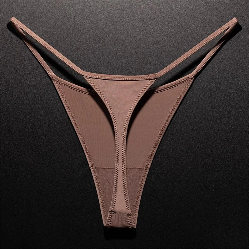 High-Slit Leopard Print Thong - Sexy Ice Silk Seamless One-Piece Underwear for Women, Fitness & Plus Size G-String