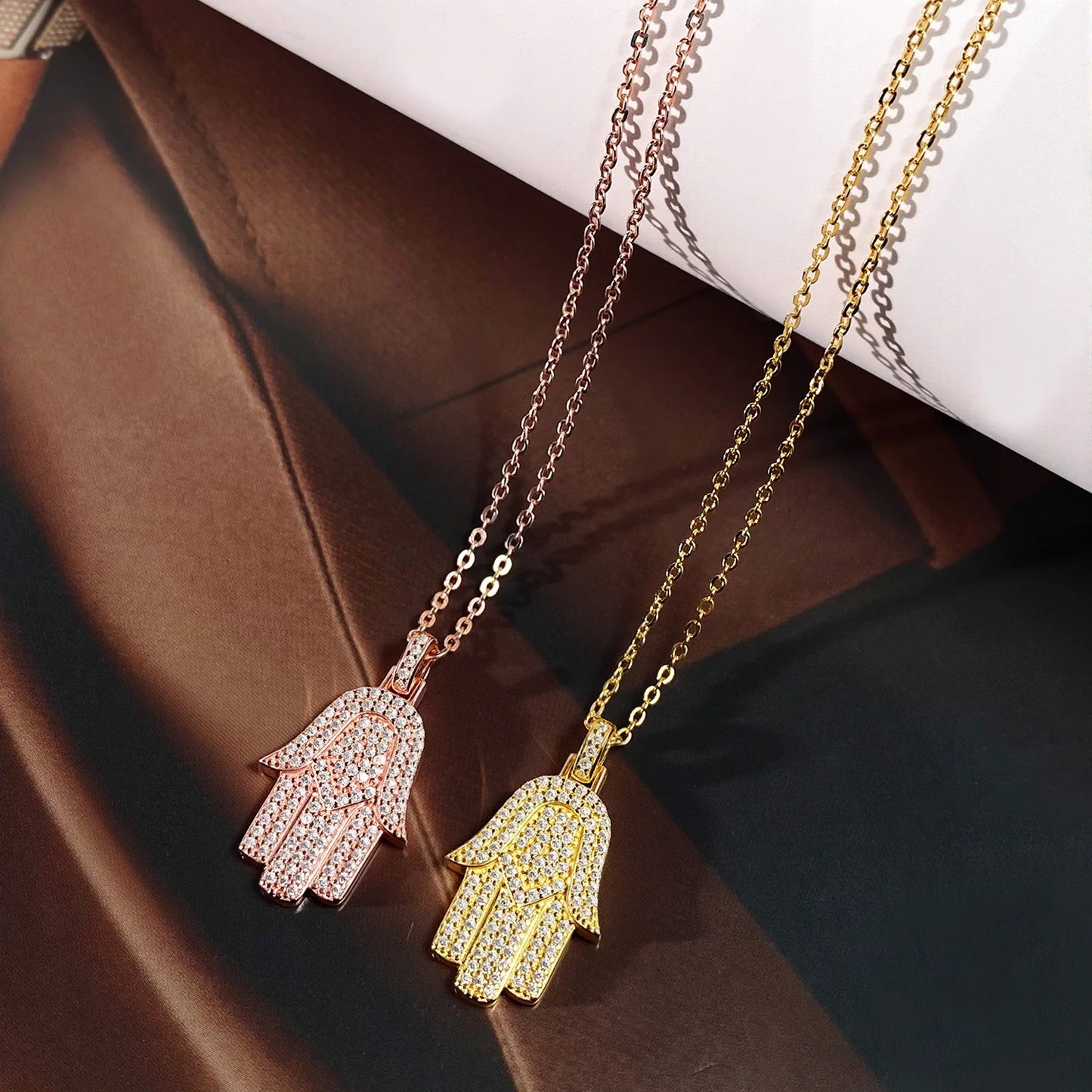 All Moissanite Pendant Necklace - 925 Sterling Silver 18K Gold Plated Unisex Lab Diamond Necklace for Men & Women, Hip Hop Party Gift Fine Jewelry