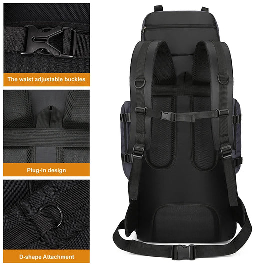 90L Large Capacity Travel & Camping Backpack - Outdoor Hiking, Climbing, and Mountaineering Rucksack for Men & Women