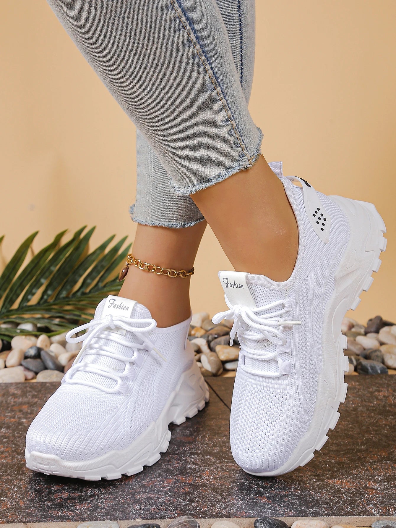 Women’s Mesh Casual Sneakers - Breathable Lace-Up Soft-Soled Sports Shoes