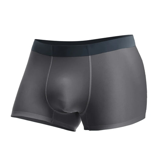 Men’s Seamless Ice Thread Boxer Briefs - 3 Pairs, Breathable Four-Corner Shorts, Thin & Trendy