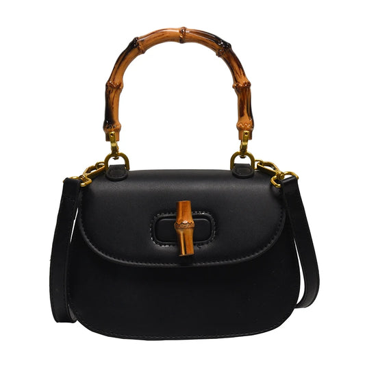 Bamboo Chic Saddle Crossbody - Designer Shoulder Satchel for Women